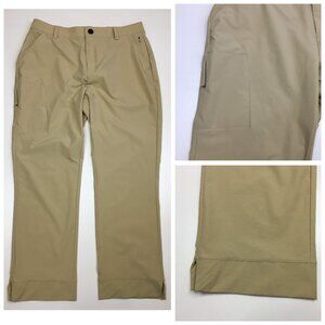 BALEAF Beige Zip Back Pocket Slit Hem Active Wear Pant